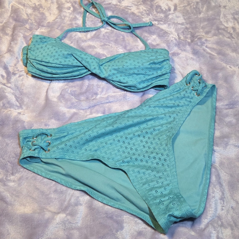 Time and Tru Turquoise Bikini Set